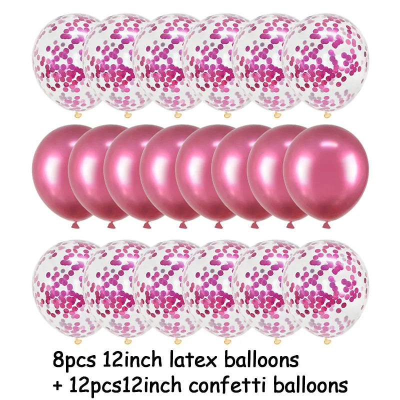 20Pcs Rose Gold Confetti Metallic Balloons Party Decoration Set Party Balloon Set Babs 20pcs rose red set 12inch