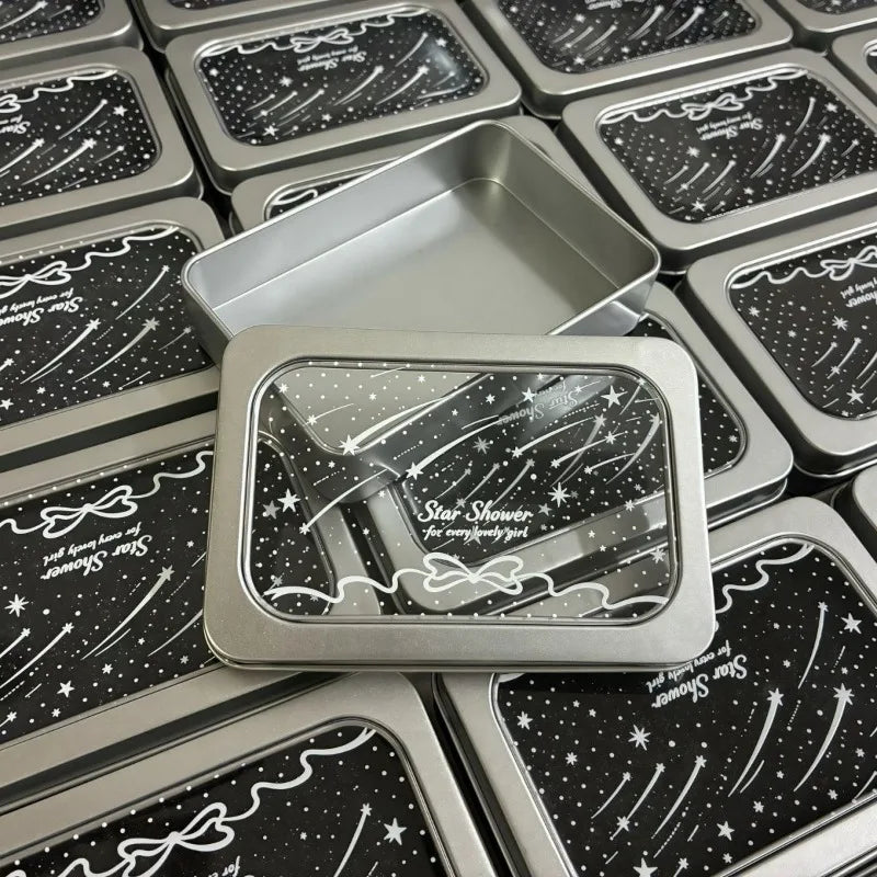 Square Matte Tin Box with Window | Photocard Organizer Tin Storage Box Babs