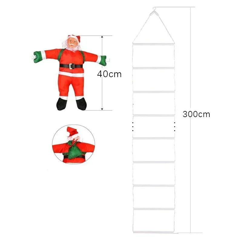 LED Christmas Ladder Light with Climbing Santa Claus | 3M Christmas LED Lights Babs