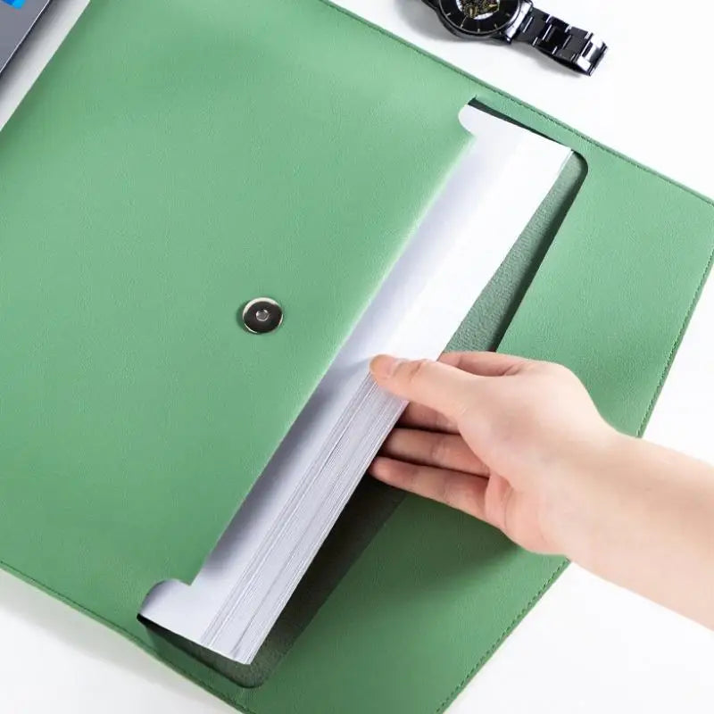 A4 PU Leather Document Bag – Waterproof Business Briefcase Document Briefcase Bag Babs
