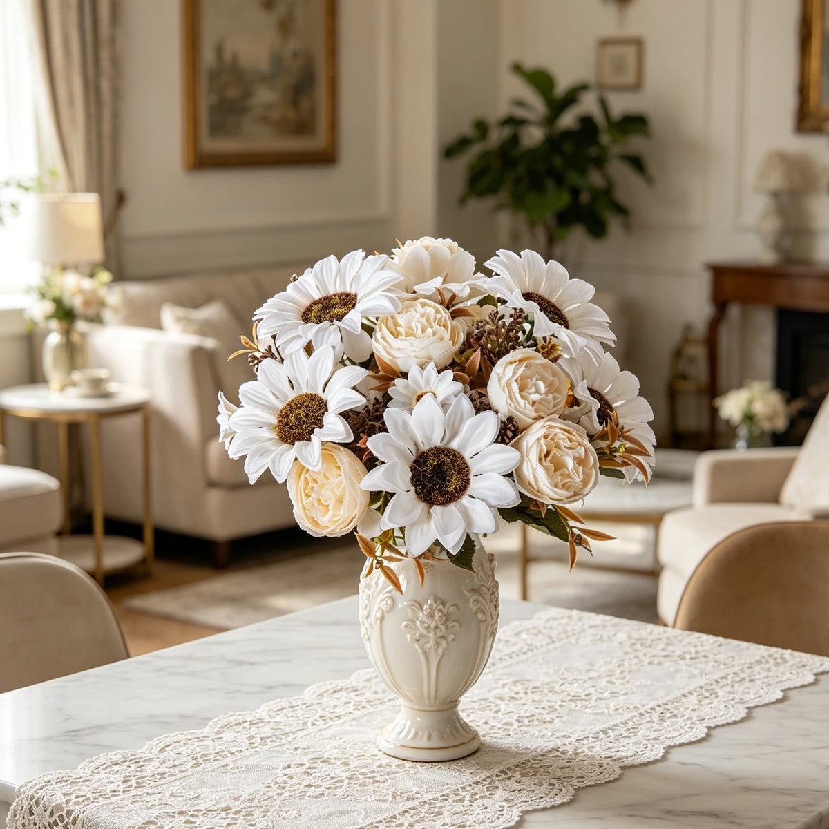 Silk Sunflower Artificial Bouquet – Wedding & Home Decor Artificial Silk Flowers Babs