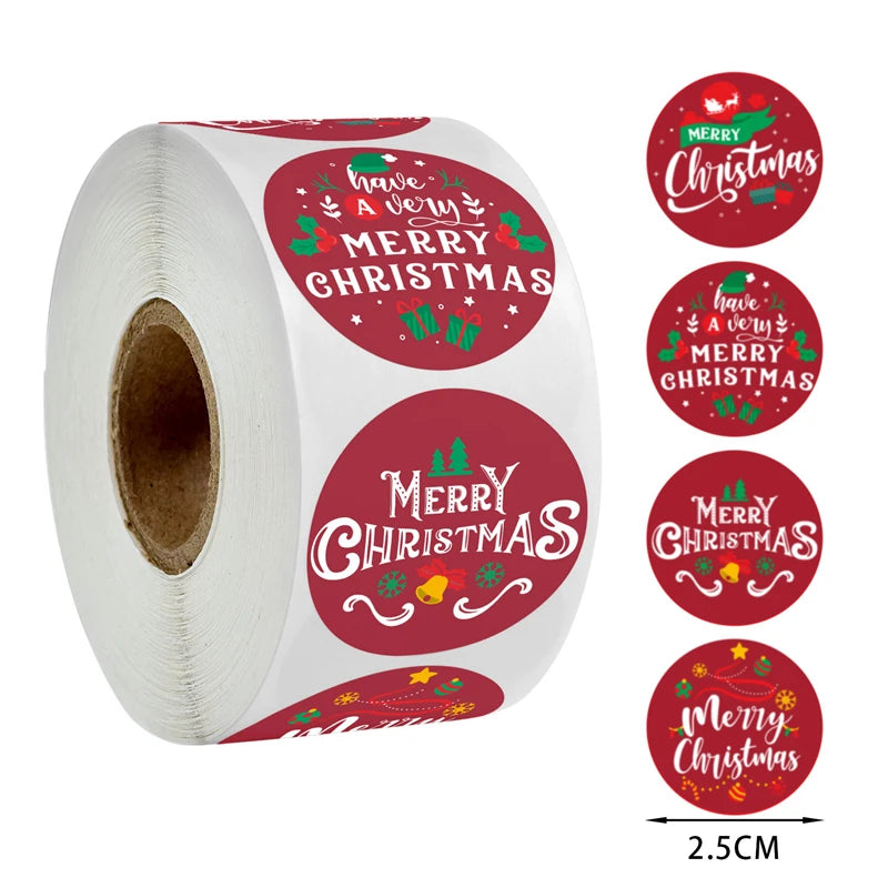 500 Pcs Christmas Stickers – Xmas Tree, Snowman Holiday Labels Holiday Craft Stickers Babs A 2.5cm