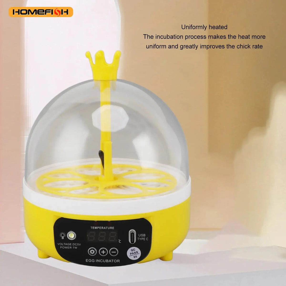 Mini 4-Egg Incubator – Auto Temp & Humidity Control Poultry Egg Incubator Babs