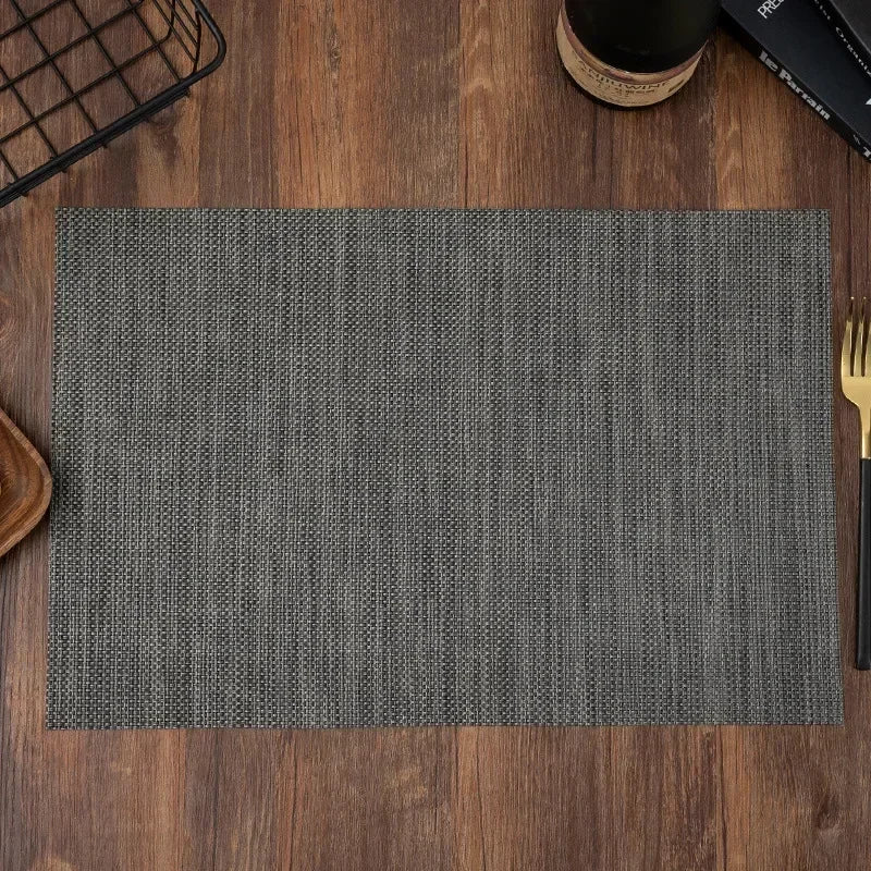 Washable PVC Woven Placemats – Durable Vinyl Dining Table Mats Vinyl Table Placemats Babs Style 2 30X45CM