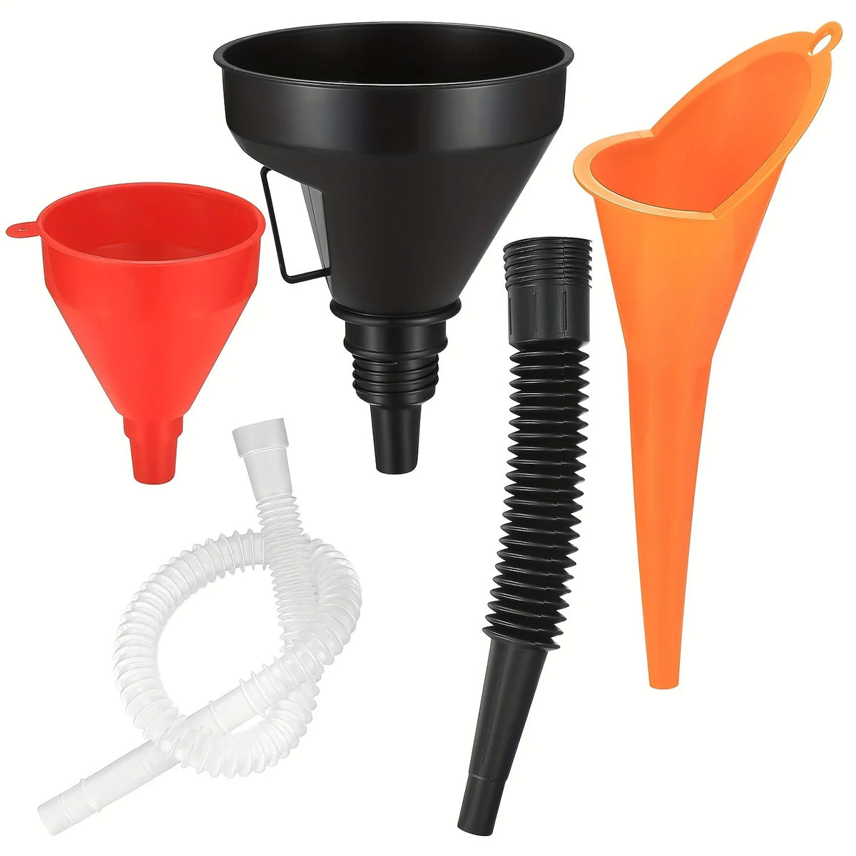 3-Piece Car & Motorcycle Funnel Set – Angled Nozzle & Filter Automotive Funnel Set Babs Default Title