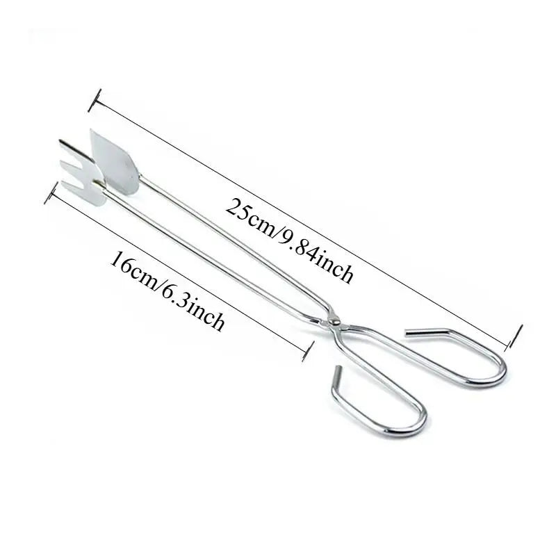Long Handle BBQ Charcoal Tongs – Stainless Steel Grill Tool BBQ Charcoal Tongs Babs 25cm