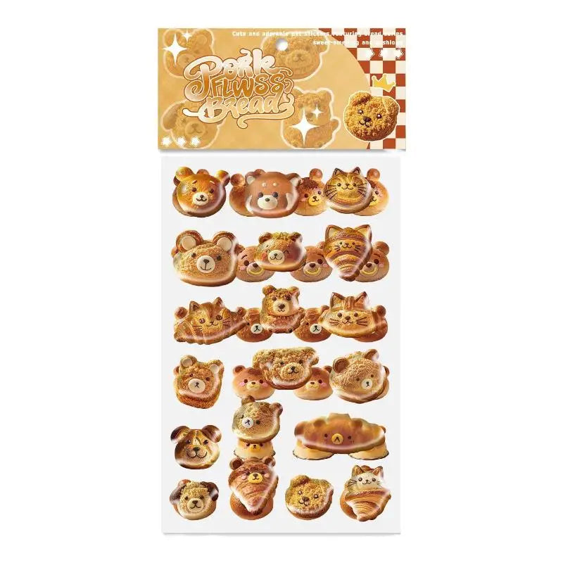 Cute Cartoon Bear 3D Embossed Stickers for DIY & Scrapbooking Decorative Craft Stickers Babs