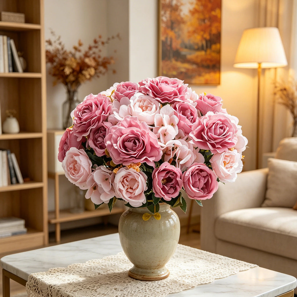 Artificial Silk Rose & Peony Bouquet – Wedding & Home Decor Artificial Flower Bouquet Babs