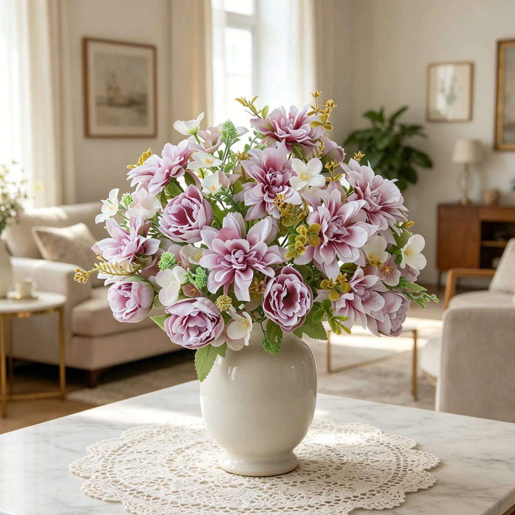 Silk Dahlia Peony Artificial Flowers – Wedding & Home Décor Artificial Silk Flowers Babs