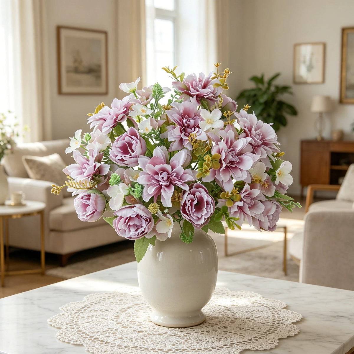 Silk Dahlia Peony Artificial Flowers – Wedding & Home Décor Artificial Silk Flowers Babs