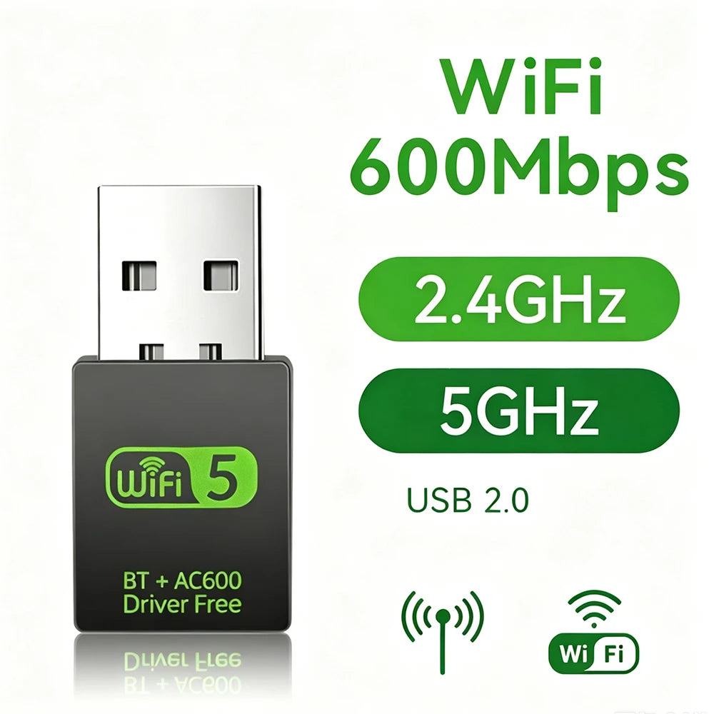 KEBIDUMEI AX900 USB WiFi 6 Bluetooth 5.4 Dual Band Adapter USB WiFi Adapter Babs AC600 BT5.0