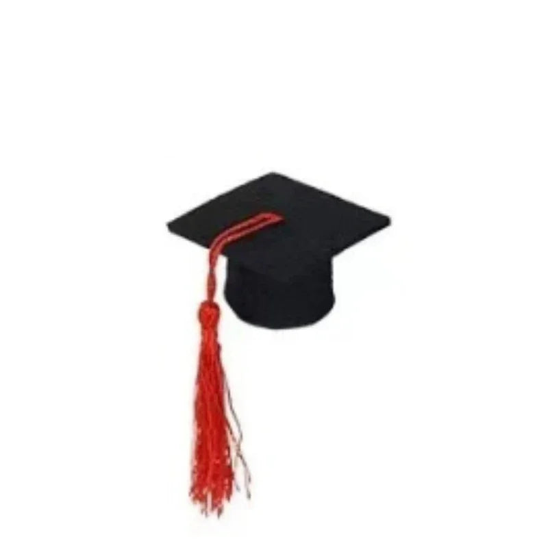 10PCS Mini Felt Graduation Cap Tassels – Party Bottle Decor Party Decoration Set Babs Red10pcs