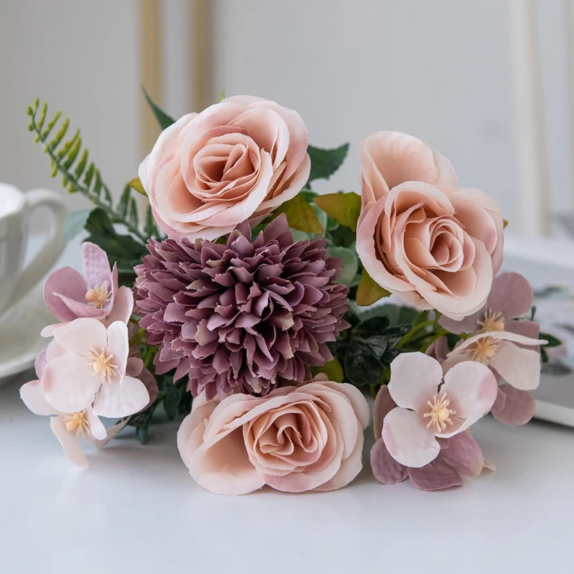 Silk Artificial Roses – Wedding Bouquet & Home Décor (1/5 Pcs) Artificial Silk Flowers Babs
