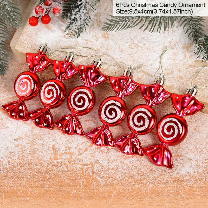 6-Pack Clear Snow Christmas Ball Ornaments 6cm – Tree Baubles Christmas Tree Ornaments Babs Style6 as picture
