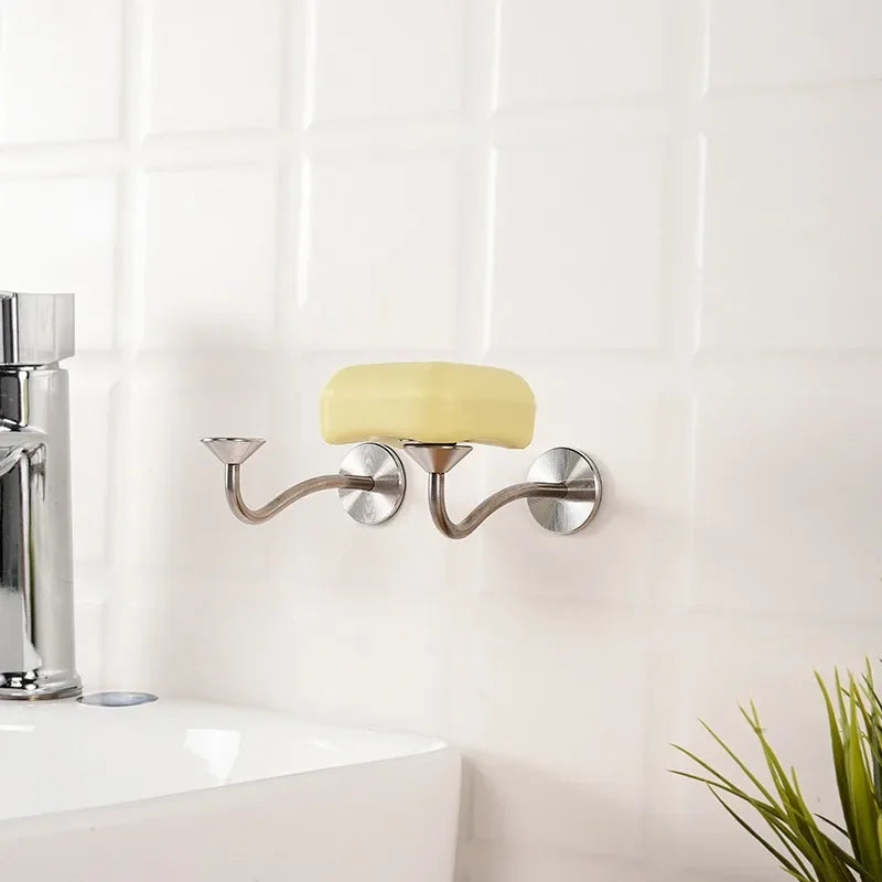 Magnetic Soap Rack Wall-Mounted Self-Draining Stainless Steel Holder Soap Holder Babs
