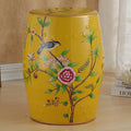Ceramic Drum Stool – Luxury Round Decorative Seat for Home Ceramic Drum Stool Babs Yellow-Leaf