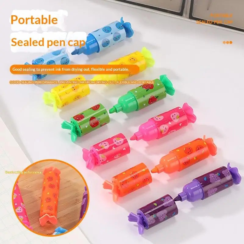 6-Pack Mini Pastel Highlighters – Chisel Tip Marker Pen Set Highlighter Marker Set Babs