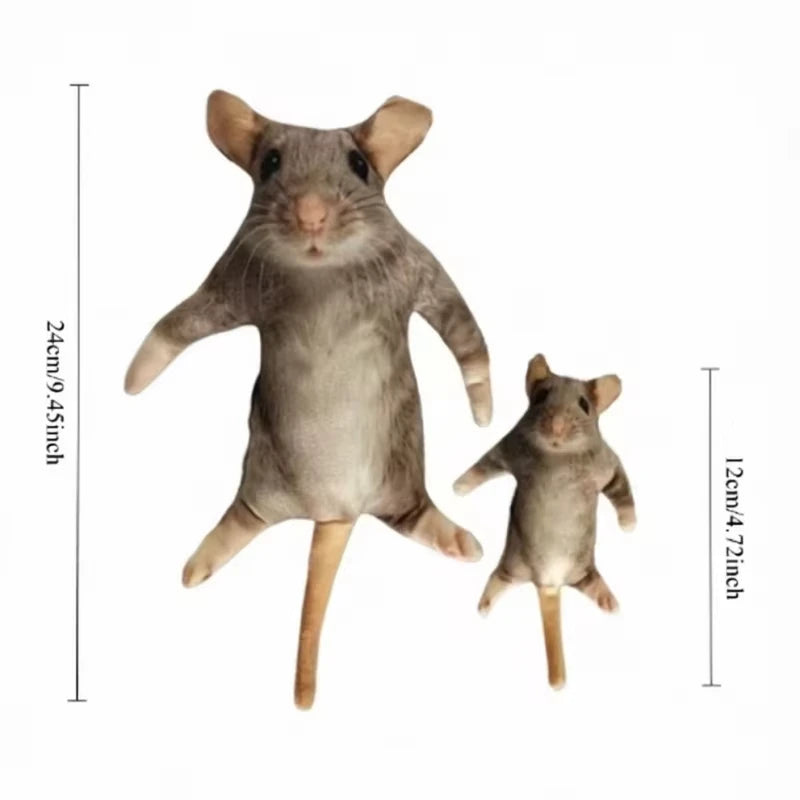 Kawaii Mouse Plush Doll with Skeleton – Poseable 12/24cm Collectible Plush Collectible Doll Babs