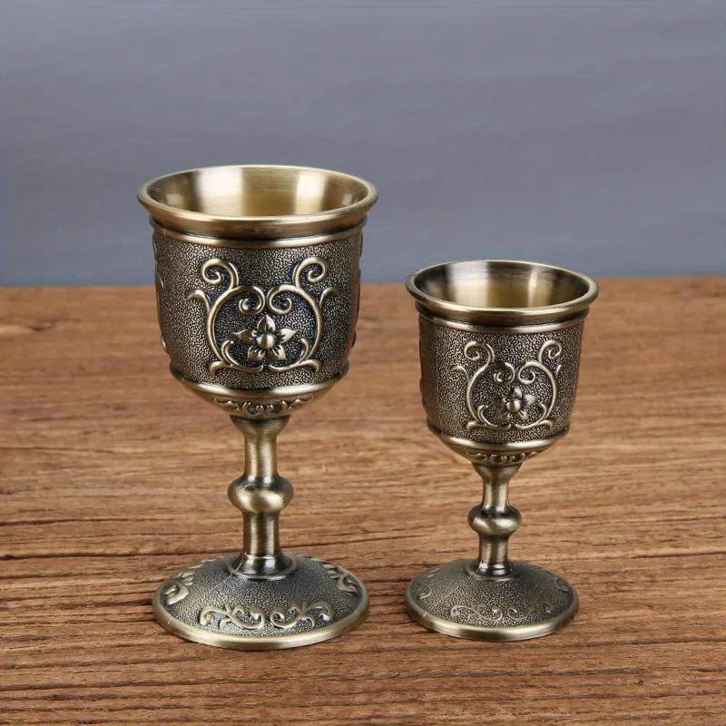 Metal Wine Goblets Retro Vintage Zinc Alloy Cups 30/50ml Metal Wine Goblet Babs
