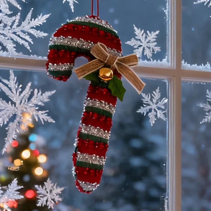 Christmas Tree Ornaments – Bow, Bells & Candy Cane Pendants Christmas Ornaments Babs