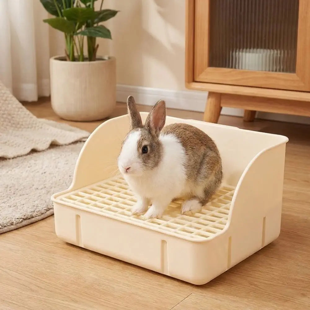 Rabbit Corner Litter Box – Anti-Splash Detachable Grid Potty Small Animal Litter Box Babs