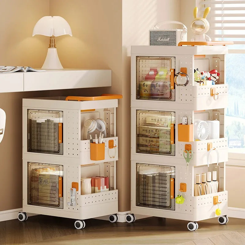 Foldable Rolling Storage Box with Wheels – Large 40–50L Organizer Rolling Storage Bin Babs