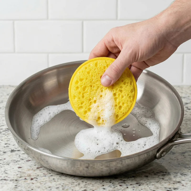 High-Density Round Kitchen Sponge Scouring Pads – 2/3/5/8 Pack Kitchen Scouring Sponge Babs