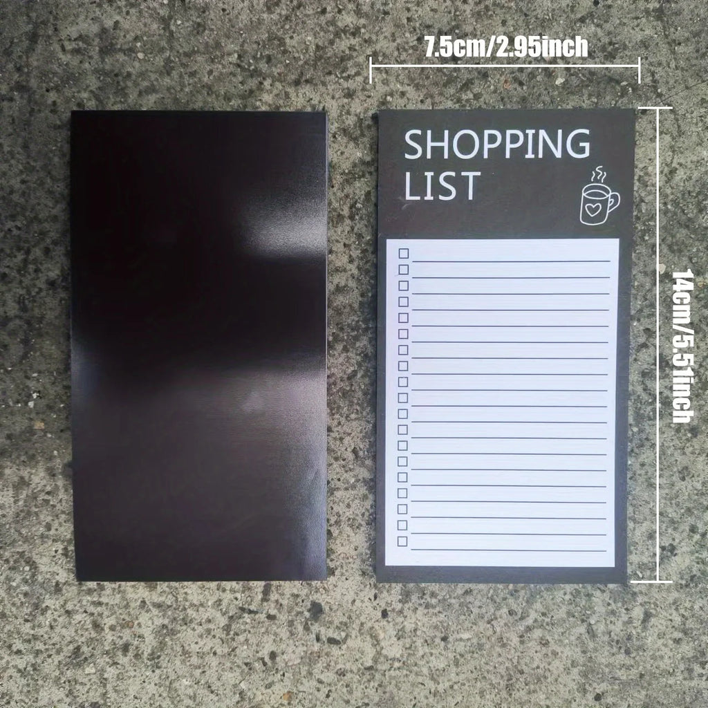 Magnetic Black Shopping List Planner with Sticky Notes Magnetic List Planner Babs