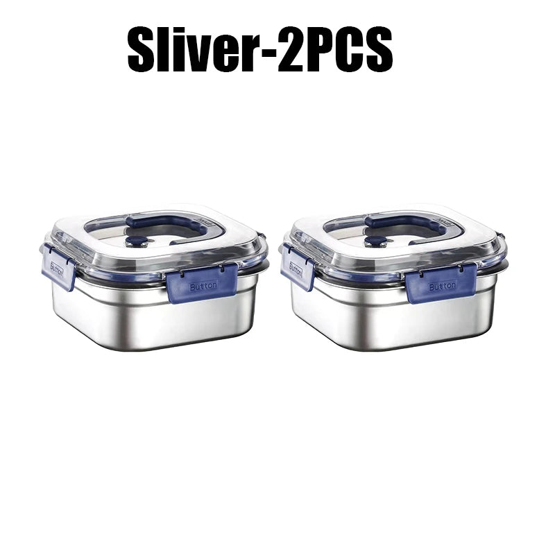 Leakproof Stainless Steel Bento Box – Airtight Lunch Container Stainless Steel Bento Box Babs Sliver 2PCS