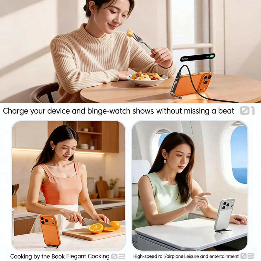 240W USB-C OTG Adapter with Foldable Phone Stand | 2-in-1 USB-C Charging Adapter Babs