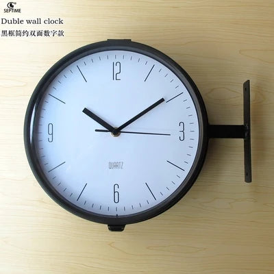 Nordic Double-Faced Silent Metal Wall Clock | Home Décor Wall Clock Babs D 33.5X28CM