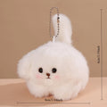 Wagging Tail Dog Plush Doll – Pull Rope Toy Gift Pendant Plush Stuffed Toy Babs white