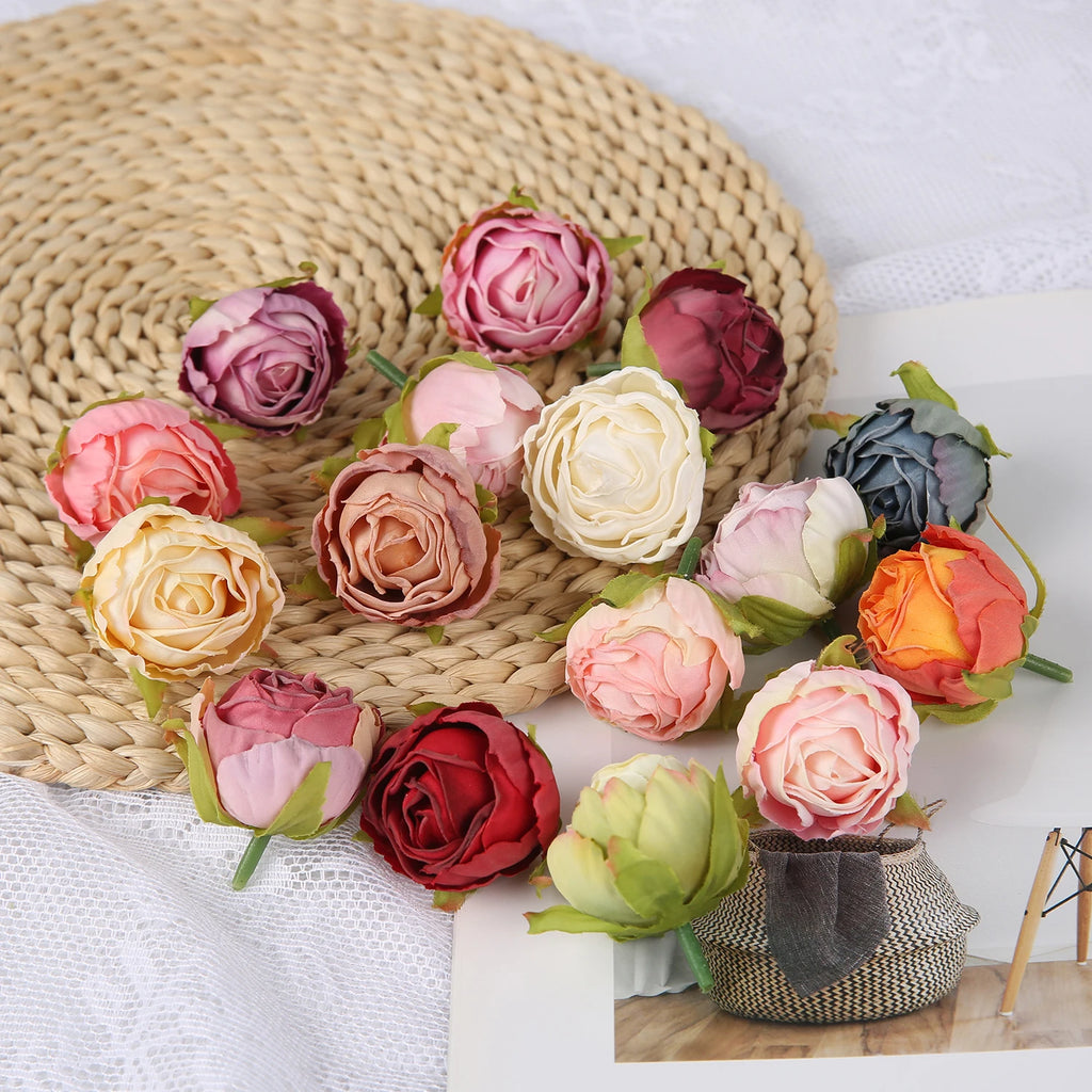 Artificial Silk Rose Flower Heads 5/10Pcs – Wedding & DIY Decor Artificial Silk Flowers Babs