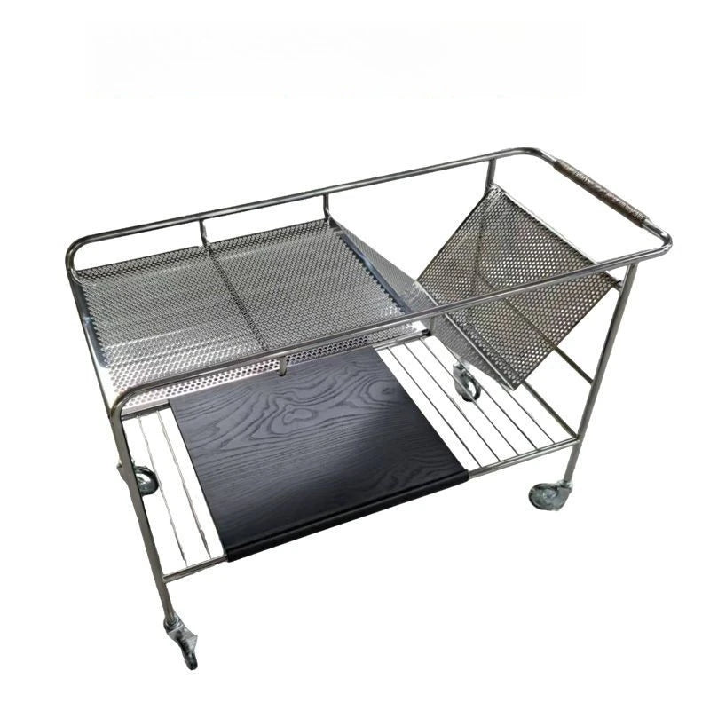 Modern Stainless Steel Mobile Coffee Table – Minimalist Side Table Coffee Side Table Babs Black