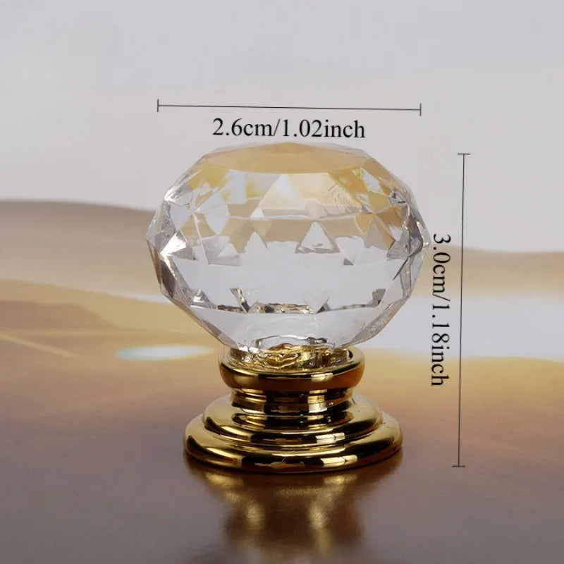 5pcs Crystal Acrylic Round Cabinet & Drawer Handles – 4 Colors Cabinet Drawer Pulls Babs