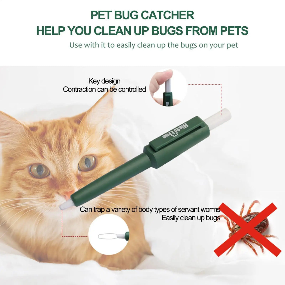 Pet Tick Remover Pen – Hook Picker for Cats, Dogs & Rabbits Tick Remover Tool Babs