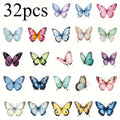 32 Pcs Butterfly Stickers – Waterproof PET for Laptops & Scrapbooks Decorative Sticker Set Babs 32 pcs