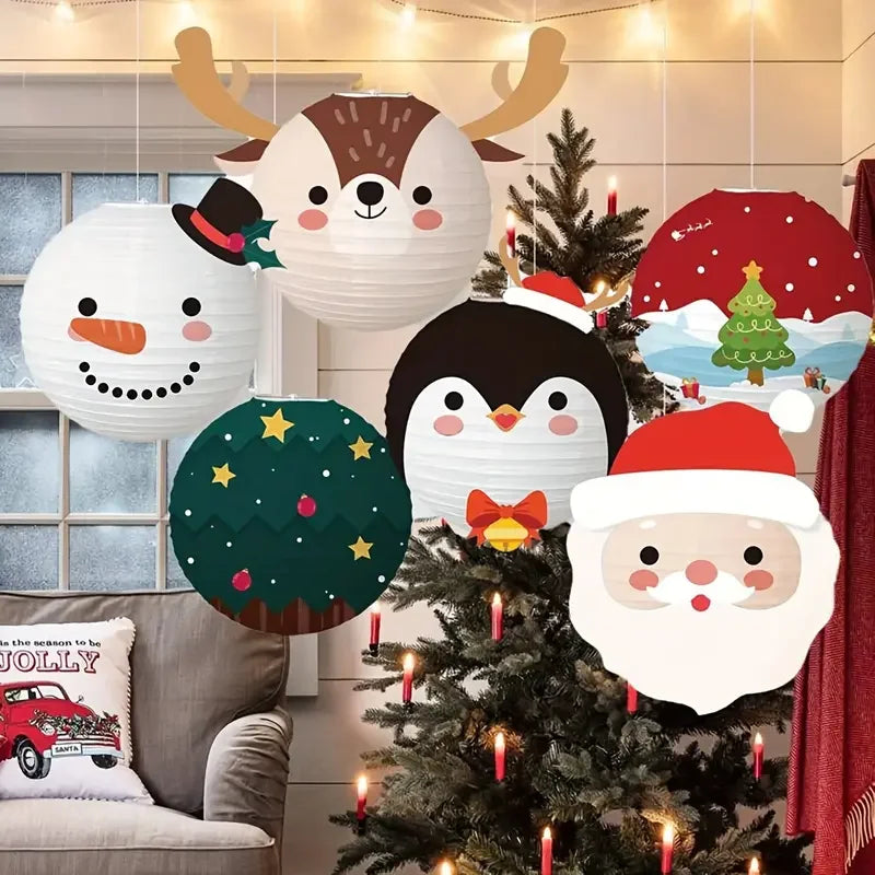 30cm Christmas Paper Lantern Ornament – Holiday Hanging Decor Christmas Lantern Ornament Babs