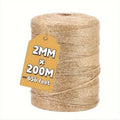 200M x 2MM Braided Jute Rope – Gardening & Craft Twine Braided Jute Twine Babs YELLOW