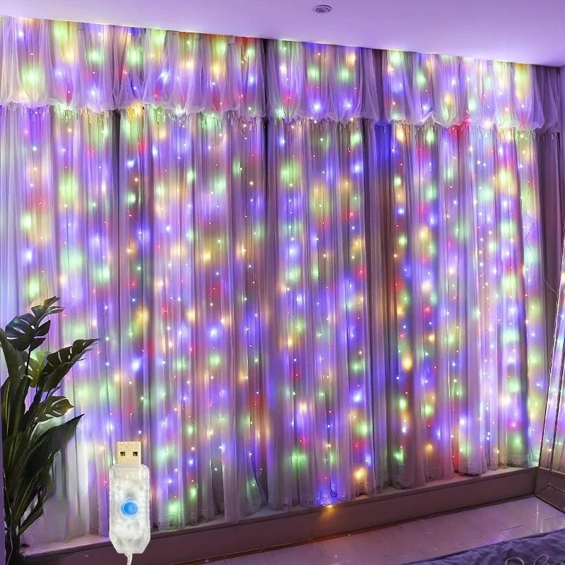USB LED Fairy Curtain Light – Bedroom & Holiday Decoration LED Curtain Light Babs