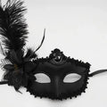 12-Pack Masquerade Lace Feather Eye Masks – Venetian Party Set Masquerade Eye Masks Babs black