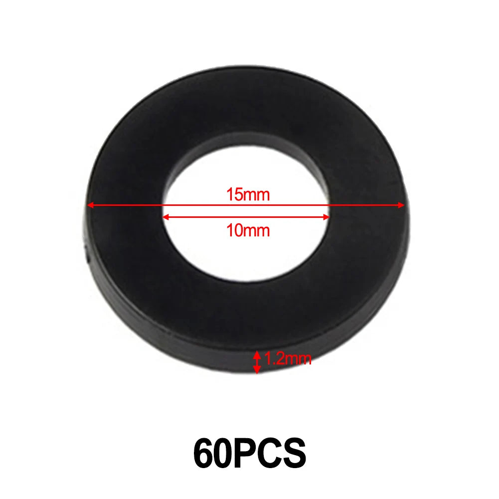 60-Pack Plastic Hinge Washer Rings for Interior Doors 0.5 & 1.2mm Door Hinge Washers Babs 15x10x1.2