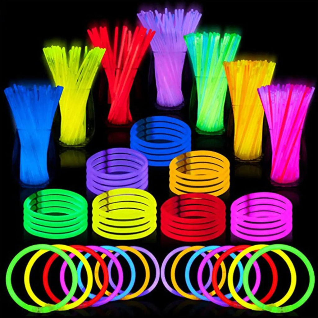 100 Pcs Glow Sticks – DIY Bracelets & Necklaces for Parties Glow Stick Set Babs