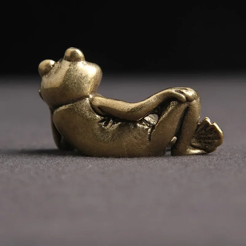 Retro Copper Frog Statue Figurine | Desktop Ornament & Gift Decorative Figurine Babs