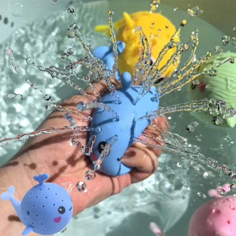 Cute Whale Squeeze Bath Toy – Baby Water Squirt Figure Baby Bath Toy Babs
