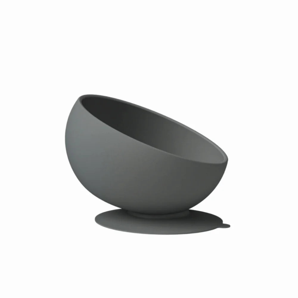 Elevated Slow Feeder Cat Bowl – Non-Slip Silicone Suction Cup Slow Feeder Cat Bowl Babs Grey Model A