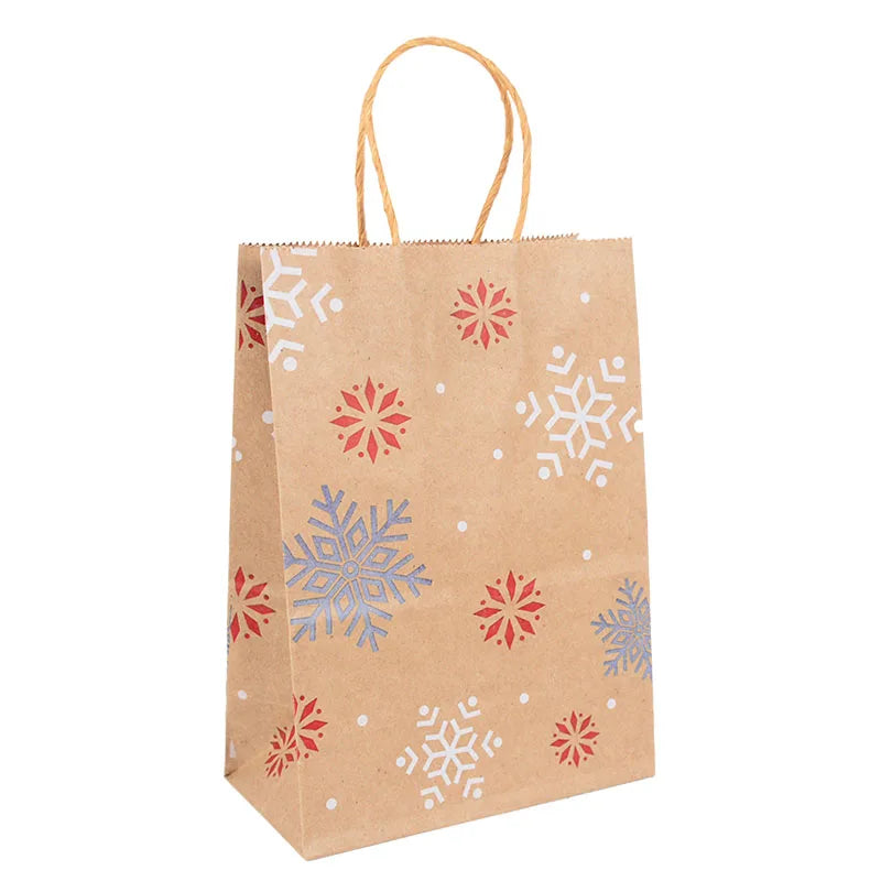5-Pack Kraft Paper Christmas Gift Bags – Candy & Party Packaging Holiday Gift Bags Babs 5pcs A 21x15x8cm