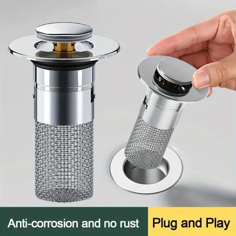 Pop-Up Drain Stopper & Hair Catcher for Sink & Shower Drain Stopper Strainer Babs 2pcs