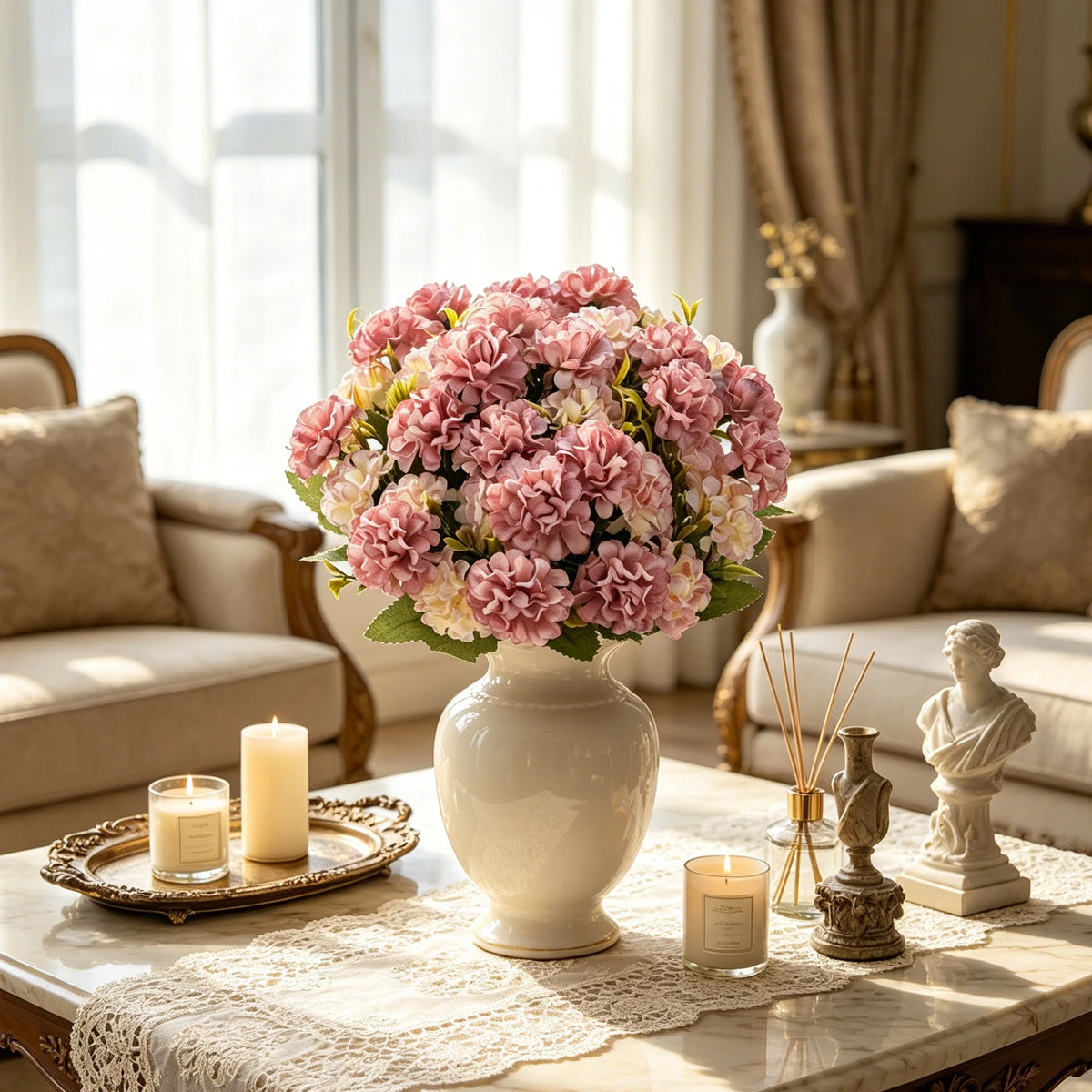 Silk Artificial Hydrangea Bouquet for Wedding & Home Décor Artificial Flower Bouquet Babs