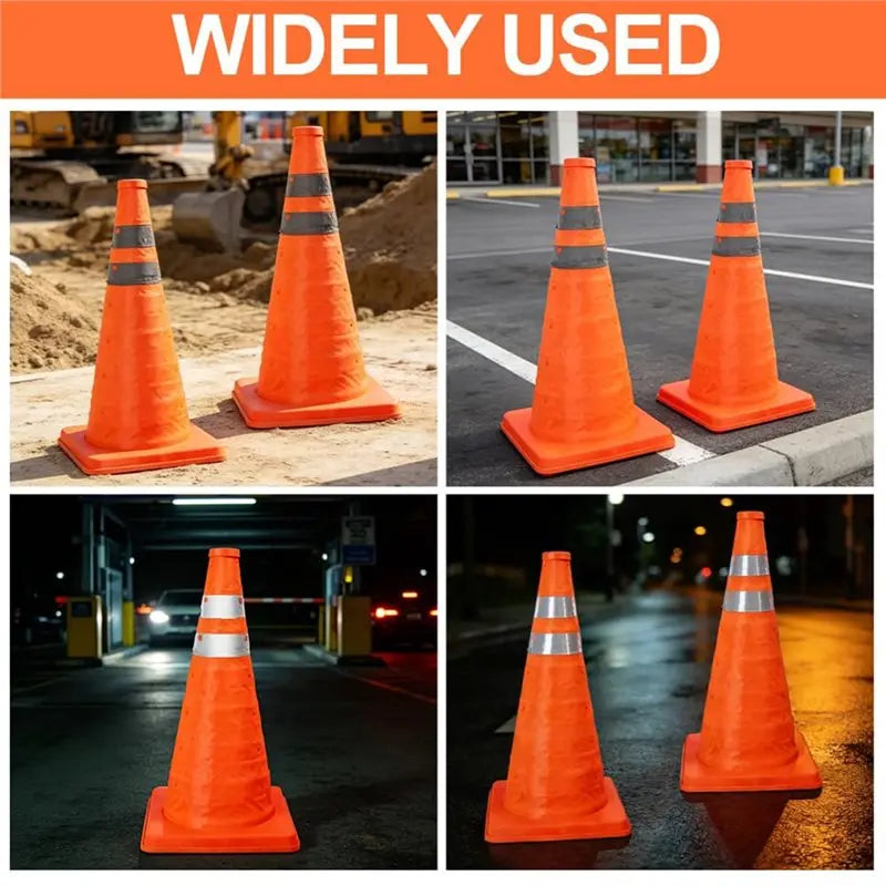 Foldable Traffic Cones 2 Pack – Reflective High Visibility Safety Cones Foldable Safety Cones Babs